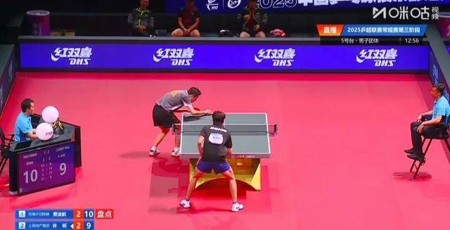包含中国乒乓球队爆冷德国乒乓球队，许昕送出助攻的词条